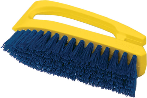Rubbermaid Commercial Products Iron Handle Scrub Brush, 6-inches, Polypropylene Fill, Cobalt Bristles, For hard scrubbing on title/grout/floors/walls/countertops