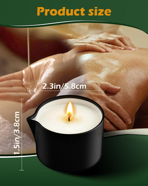 VIPwax 2.35 OZ Soybean Wax Warming Massage Oil Candle for Stress Relief and Skin Moisturizing, Couples Massage