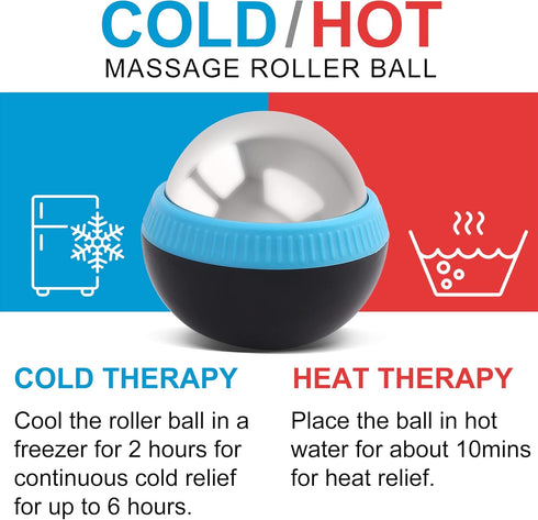 Set 2, Cold Massage Roller Ball, of Cryosphere Ice Therapy Ball for Body Muscle Relief, Roller Massager for Back, Neck