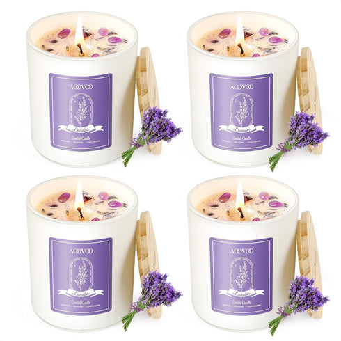 AOOVOO Lavender Candles Set for Women - 4 Pack Candles for Home