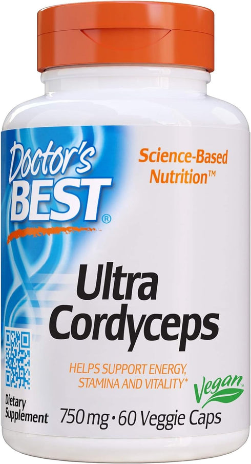 Doctor's Best Ultra Cordyceps, Non-GMO, Vegan, Gluten Free, Soy Free, 60 Veggie Caps