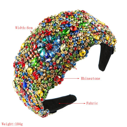 Rhinestone Crystal Headbands for Women, Colorful Hair Hoop Accessories and Jewelry