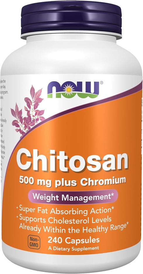 NOW Supplements Chitosan 500 mg plus Chromium - Weight Management Supplement, 240 Veg Capsules