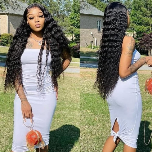 QTHAIR 16A Brazilian Virgin Hair Deep Wave Bundles, 100% Unprocessed Deep Curly Human Hair Weave, Natural Color