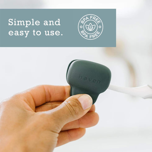 Haven Toothbrush Cover - Pack of 2, Fits Most Adults' & Kids' Electric & Standard Toothbrushes, Blue & Charcoal