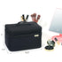 NISHEL Large Double Layer Travel Makeup Bag, Organizer for Travel-Size Accessories, Bottles, Brushes, Black