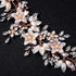 Oriamour Bridal Headpiece Wedding Headband with Flower Design, Genuine Freshwater Pearls & Ribbons (Rose Gold)