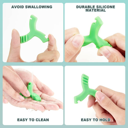 Chewies for Invisalign Aligner - DLENP 8 PCS Y-Shaped Chewies for Orthodontic Munchies (Green/Mint Flavor)