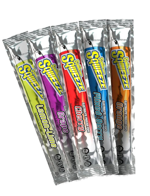 Sqwincher Sqweeze Electrolyte Freeze Pops | Assorted Flavors, 10 per Pack