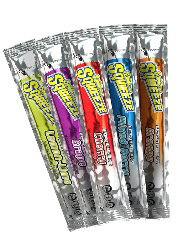 Sqwincher Sqweeze Electrolyte Freeze Pops | Assorted Flavors, 10 per Pack