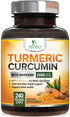 Turmeric Curcumin Supplement with BioPerine, 2600mg with Black Pepper for Best Absorption, 240 Capsules