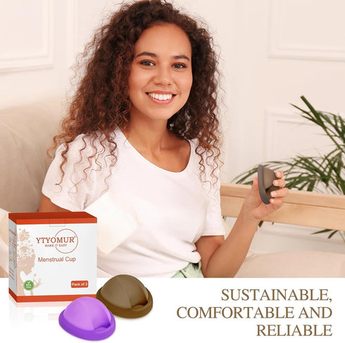 Set 2 YTYOMUR Reusable Menstrual Disc - Soft & Comfortable, Leakproof Menstrual Cup Alternative - of (Large & Small