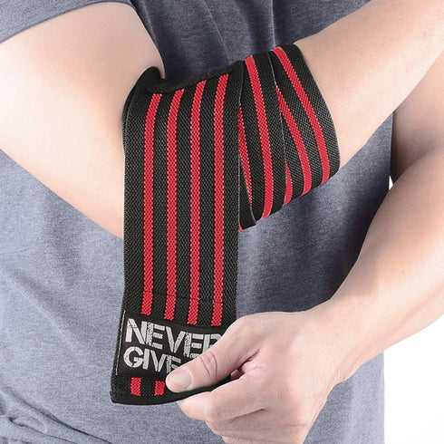 Professional Elbow Wraps, Elastic Straps Brace Support Protector for Weightlifting, Gym Fitness