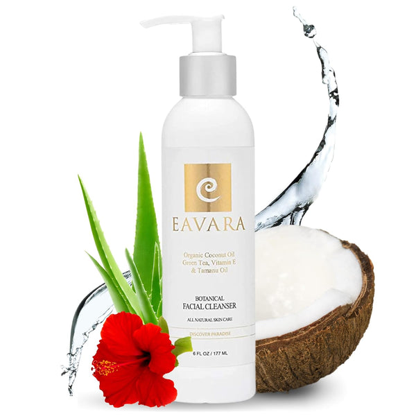 Organic Face Wash - Gentle Daily Cleanser for Women and Men with Coconut Oil, Aloe Vera, Charcoal