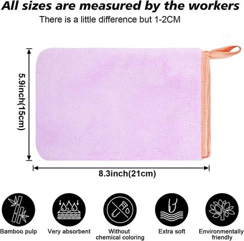 PHOGARY 6 Pack Microfiber Body Wash Mitts, Super Absorbent & Soft Bath Spa Cloth, 6 Colors