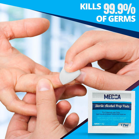 MEDca Alcohol Prep Pads - Sterile Medium 2-Ply Pack of 200