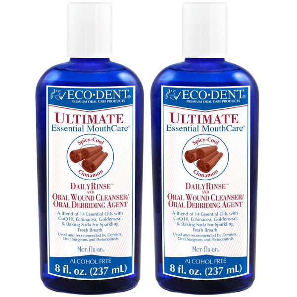 Eco-Dent Alcohol-Free Mouthwash, Cinnamon Ultimate Essential MouthCare, 8 Fl Oz (Pack of 2)