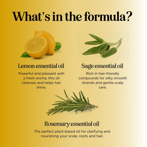 Lemon Sage Shampoo for Oily Hair - Sulfate Free Clarifying Shampoo with Keratin and Tea Tree Oil