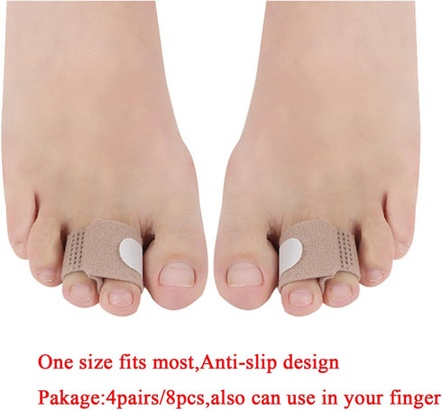 8 Pieces Toe Splint Wraps, Non Slip Hammer Toe Straightener for Broken, Crooked, Overlapped Toes - Women and Men