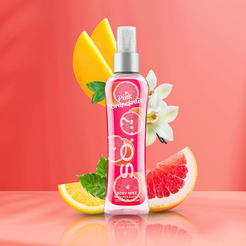 So…? Pink Grapefruit Body Mist, Citrus, Fruity Body Spray for Women, Perfect Gifts for Women, 3.5 oz