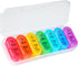 Weekly Pill Organizer 2 Times a Day - AM PM with 7 Daily Color-Coded Cases for Vitamins, Medicine, & Supplements