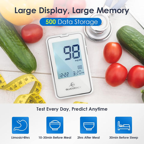 Blood Glucose Monitor Kit with 100 Blood Sugar Test Strips & Lancets, Glucometer, Lancing Device, Travel Case for Home