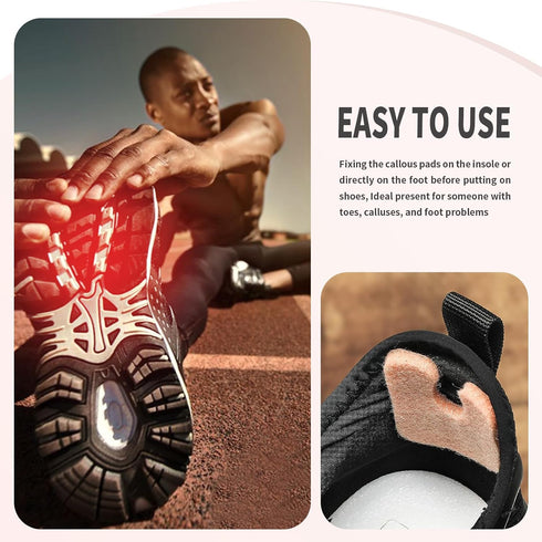 MoyRetty 60pcs U-Shaped Felt Callus Pads, Metatarsal Pads Self-Stick Cushions Protect Calluses from Rubbing on Shoes