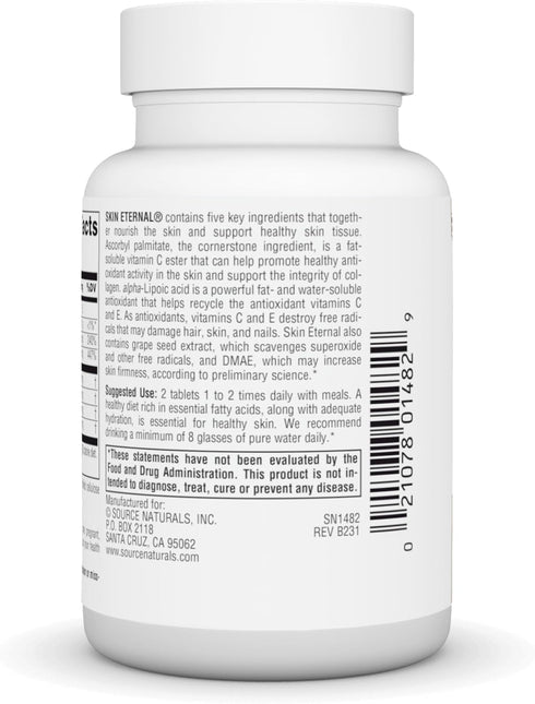 Source Naturals Skin Eternal Tablet with DMAE, LIPOIC ACID, & C ESTER - 60 Tablets