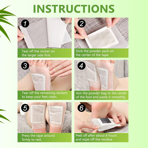 Foot Pads (30 PCS) - Deep Cleansing Foot Patch, Natural Bamboo Vinegar Ginger Powder Foot Pad for Foot Care, Adhesive