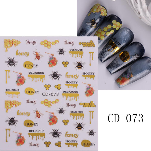 Sexy Girls Nail Art Sticker Decals, 3D Colorful Smudge Design for Women Manicure Accessories
