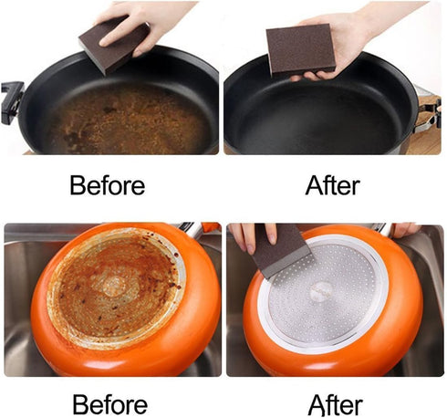 Carborundum Sponges Nano Magic Emery Cleaning Sponge - Rust Remover for Pots and Pans (10 Pack)