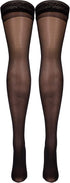 Truform Sheer Compression Stockings, 8-15 mmHg, Women's Thigh High Length, 20 Denier, Black, X-Large