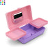Caboodles Pretty in Petite Makeup Box, Two-Tone Pink on Lavender, Hard Plastic Organizer with Mirror