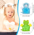 2 Pcs Bath Mitt Washcloths Gloves, Cute Cartoon Exfoliating Glove Body Scrubber for Kids Shower (Blue Bear, Green Frog)