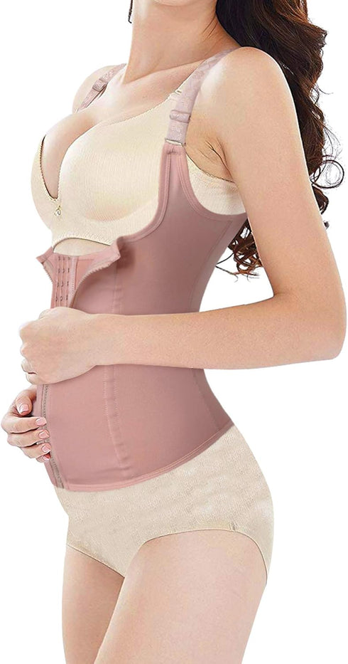 URSEXYLY Maternity Support Belt - Postpartum Waist Trainer Shapewear Recovery Cincher in Beige
