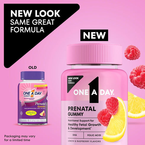 Gummies- Gummies, 120 (Packaging One A Day Prenatal Vitamins for Women Pregnancy Vitamins for Women with Folic Acid