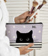 Cat Makeup Bag,Cat Gifts Black Cat Purse,Gifts For Cat Lovers,Small Cute Makeup Bag Cosmetic Bag For Women Teen Girls,Birthday Gift,Cat Owners Gifts,Cat Lady Gifts For Women(Purple Polka Dot)