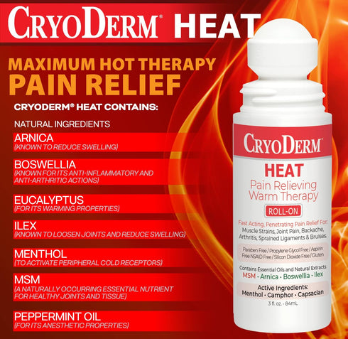 CryoDerm 3 oz Cold & Heat Roll On Combo