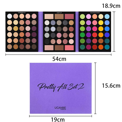UCANBE 86 Colors Nude Eyeshadow Palette with 15pcs Makeup Brushes Set, Waterproof Colorful Eye Shadow