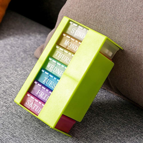 Vini 7 3 1PCS) Medicine Organizer with Small Pill Organizers Times a Day Large Stackable Pill Dispenser for Supplement
