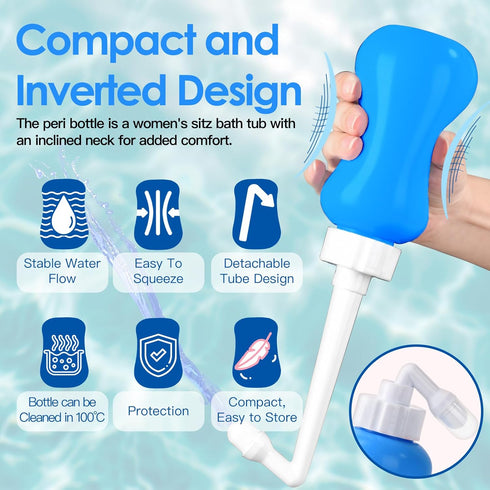 Peri Bottle, Peri Bottle for Postpartum Care, for Women and Men with Hemorrhoids, for Cleansing After Birth, Portable