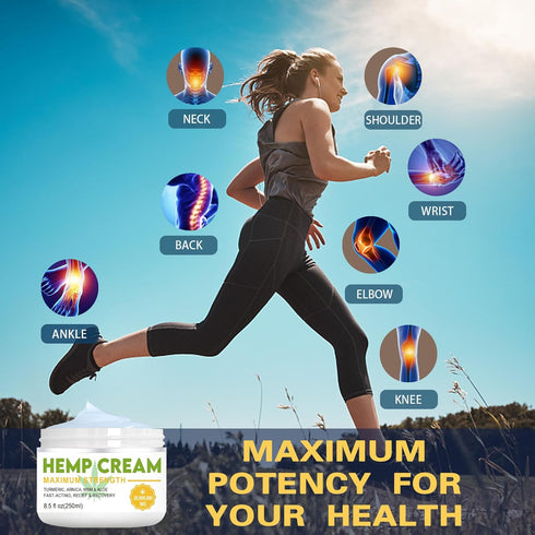 Maximum Strength Pain Relief Cream 8.5 oz - Arnica, MSM, Turmeric, Emu Oil, Menthol, Aloe for Muscle & Joint Discomfort
