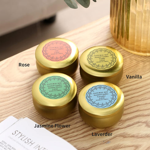 qinxiang Set,16 Pack 2.5 OZ Scented Candles Gifts Natural Soy Wax Travel Tin Jar Candles for Aromatherapy Candles