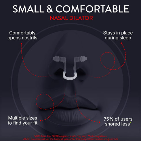 Mute Nasal Dilator Snoring Solution, Large 3 Pack, Comfortable Breathing Aids for Better Sleep