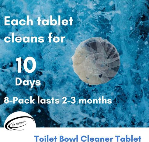 Air Jungles Automatic Toilet Bowl Cleaner Tablets, 8 Packs, Extra Fresh Cleaner Tabs for Toilet