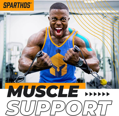 Sparthos Kinesiology Tape - Incredible Support for Athletic Sports and Recovery - Uncut 2 inch x 16.4 feet Roll