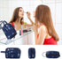 HUA ANGEL Travel Makeup Bag, Large Capacity Cosmetic Bags for Women, Waterproof Portable Toiletry Organizer with Handle