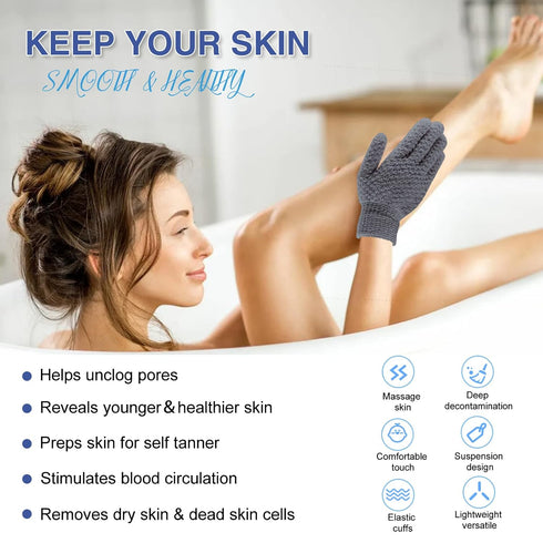 Yiclick Heavy Exfoliating Gloves, Body Scrubber for Bath Shower, Dead Skin Remover for Men and Women
