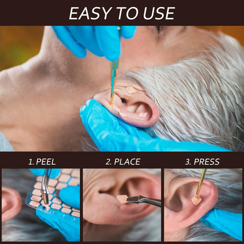 ROSENICE 600 Counts Acupuncture Vaccaria Ear Seeds, Disposable Ear Press Seeds Acupressure Kit
