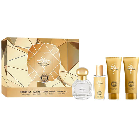 Hybrid & Company Women Trillion Yellow 4Pcs Gift Set - 50ml Perfume, Mist, Body Lotion & Shower Gel